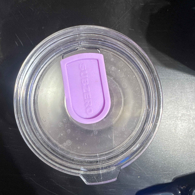 17 ounce light purple metal wine cup with lid subzero