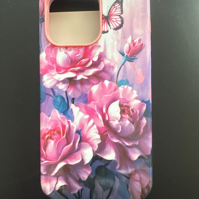 iPhone 15 Pro Max Rose Case with Elegant Pink Roses