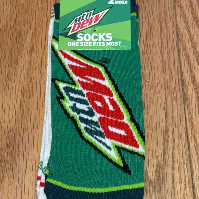 Mountain Dew, two pack ankle socks one size fit most
