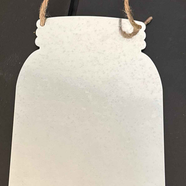 Metal mason jar sign