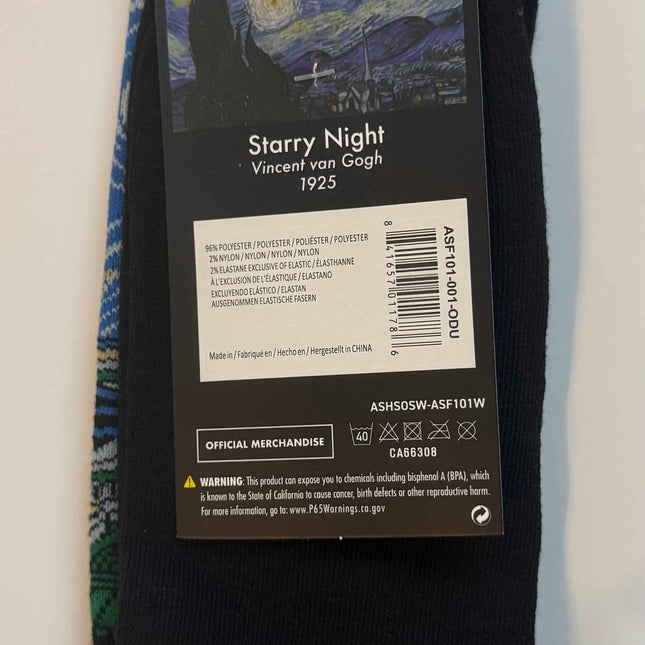Artist Series Starry Night Mid-Calf Socks Unisex Size 7-12