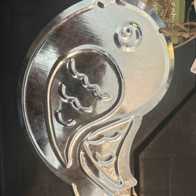 Galvanized bird sign