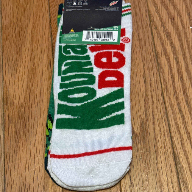 Mountain Dew, two pack ankle socks one size fit most