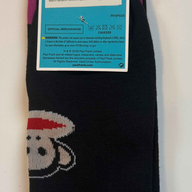 Paul Frank Crew Cut Socks Unisex Size 7-12 Novelty Design