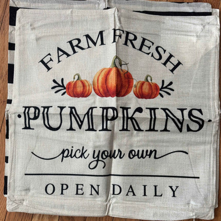 18 x 18 throw pillow, indoor outdoor pillowcases fall and Thanksgiving themed