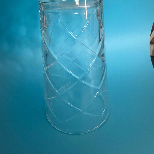 16 ounce drinking glass diamond pattern