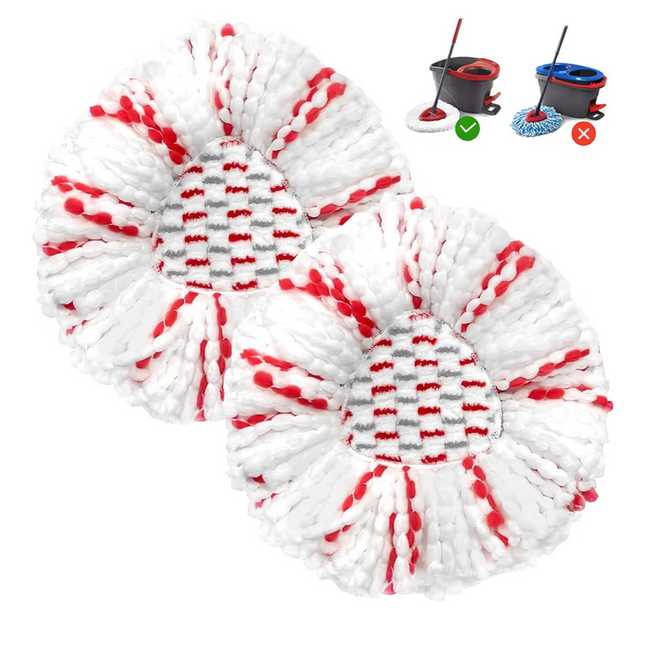 2 Pack O Cedar Spin Mop Head Replacement - 40% More Cleaning Power, Microfiber Deep Cleaning, Machine Washable