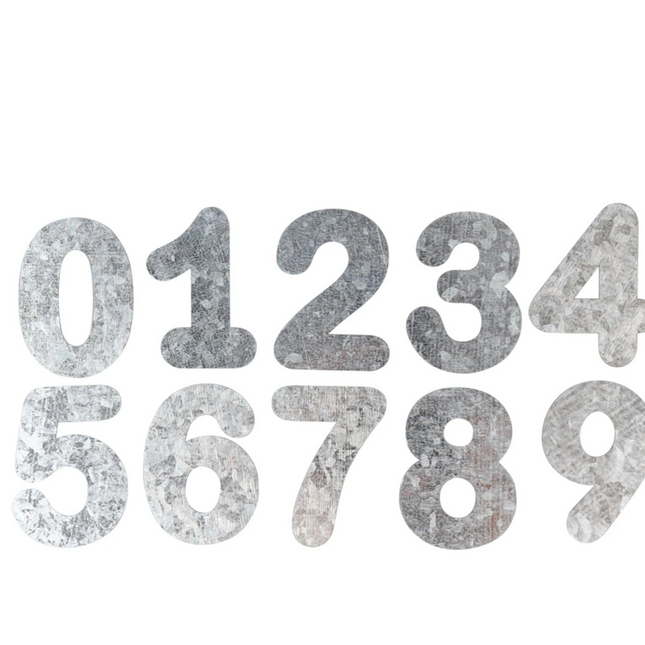 Crafter’s Square 2” Mini Silver Galvanized METAL NUMBERS 0-9 Craft Project DIY