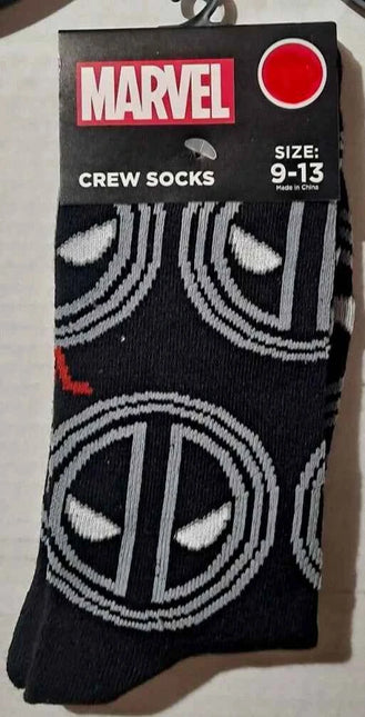 Marvel Deadpool Unisex Crew Socks Size 9-13 - Fun and Comfortable Marvel Deadpool Socks