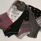 Black/Gray/Pink/Blue Solid, Stripes and Dots