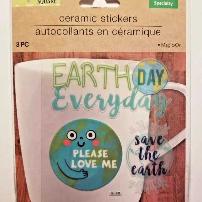 Crafter's Square Magic-On Ceramic Stickers for Crafts – 3 Piece Set