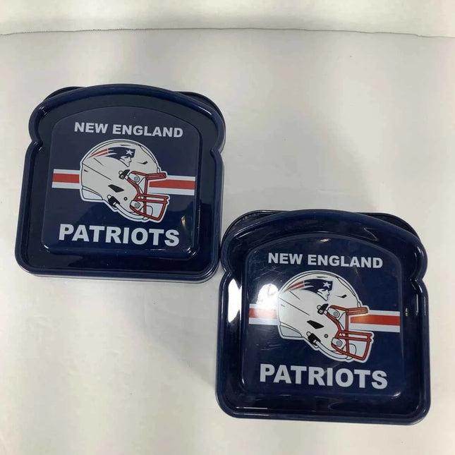 Official NFL New England Patriots Sandwich Container - Durable Plastic Lunch Box