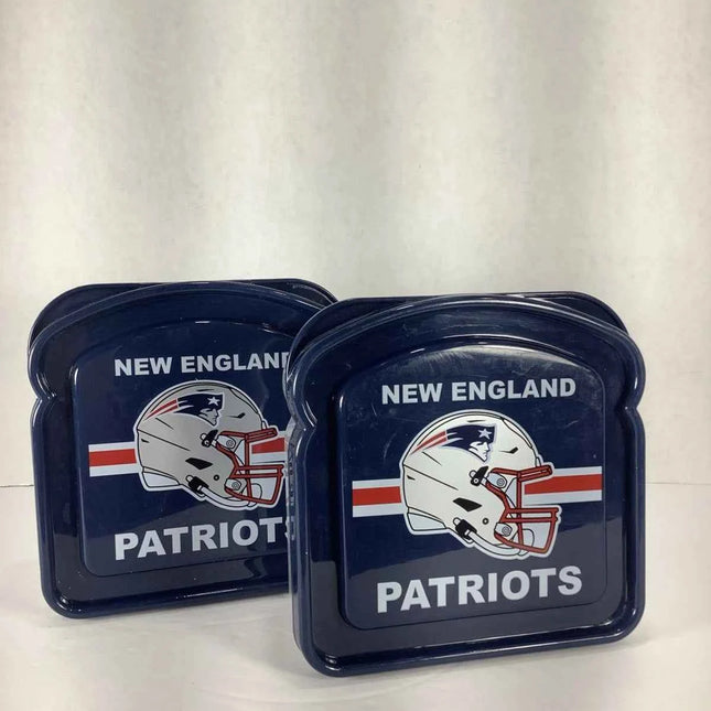 Official NFL New England Patriots Sandwich Container - Durable Plastic Lunch Box