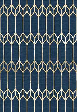 Main Street Wall Creations Indigo Diamonds Peel and Stick Wallpaper Art Deco Glam 11" x 16"
